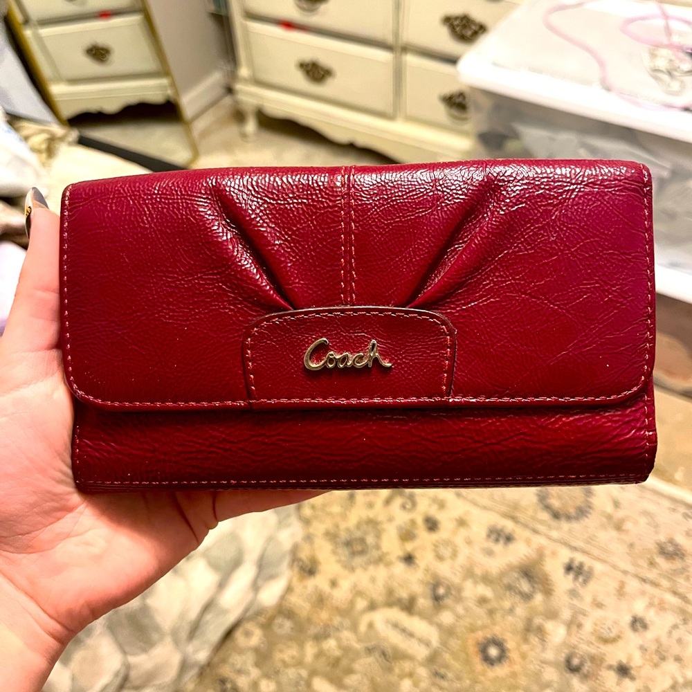 Vintage Coach Red Leather Women's Wallet